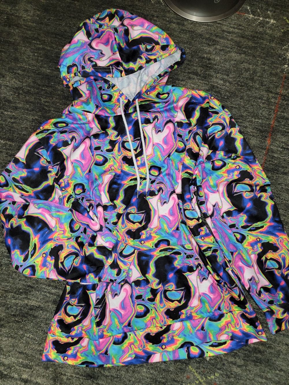 Psychedelic Marble Hoodie - Multicolor New Size Small